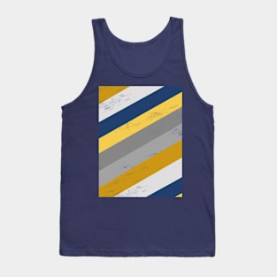 Navy, Mustard and Grey Stripes Tank Top